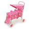 Badger Basket Pink & White Polka Dots Folding Triple Doll Stroller